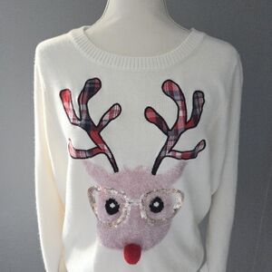 New York & Company Reindeer Christmas Sweater